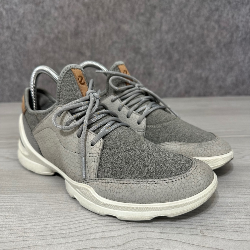 ECCO Biom Street Sneakers Womens 37 US 6-6.5 Grey Leather Mesh Walking Shoes